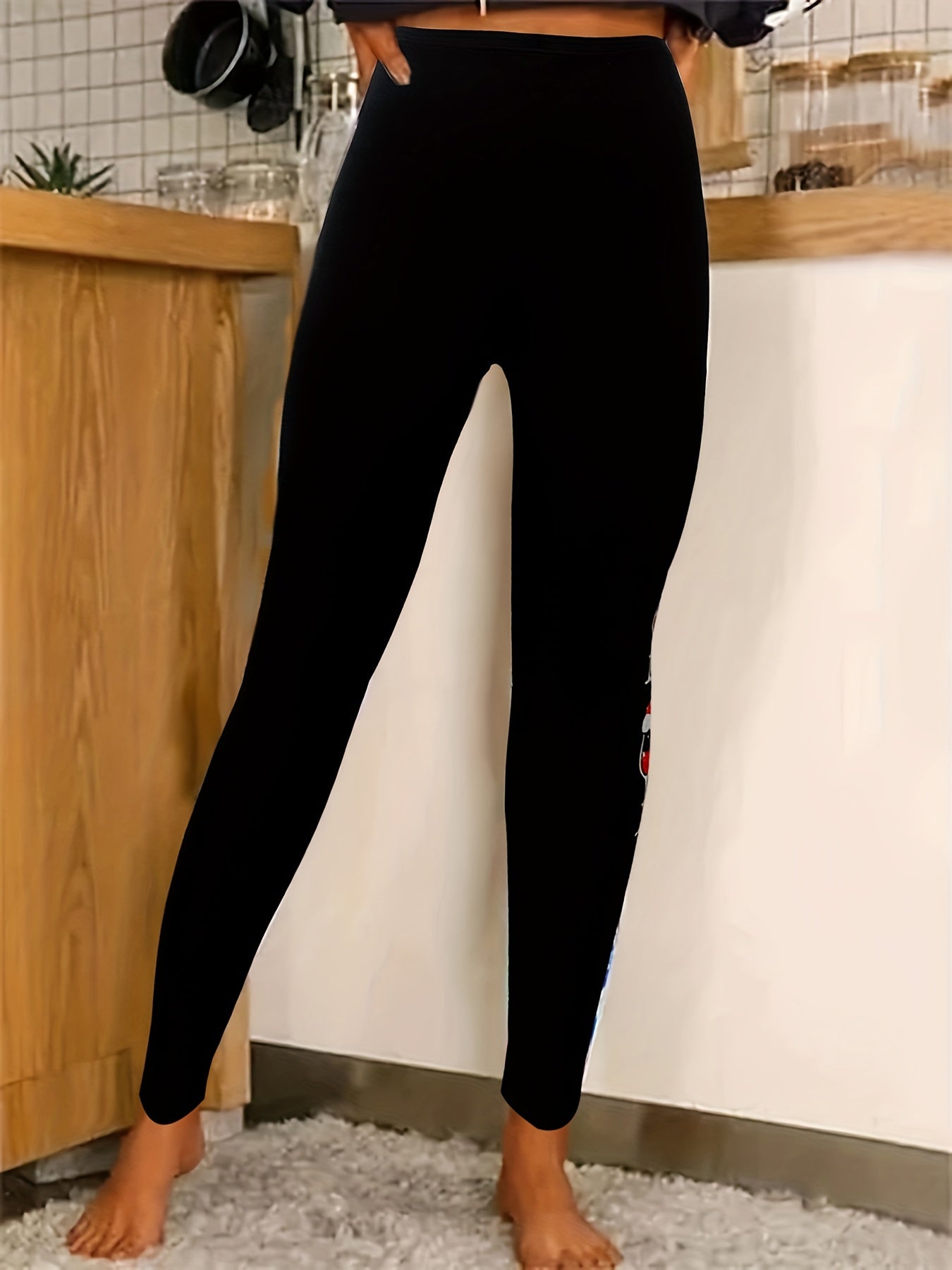 Christmas Casual Leggings Women's Plus Graphic Print