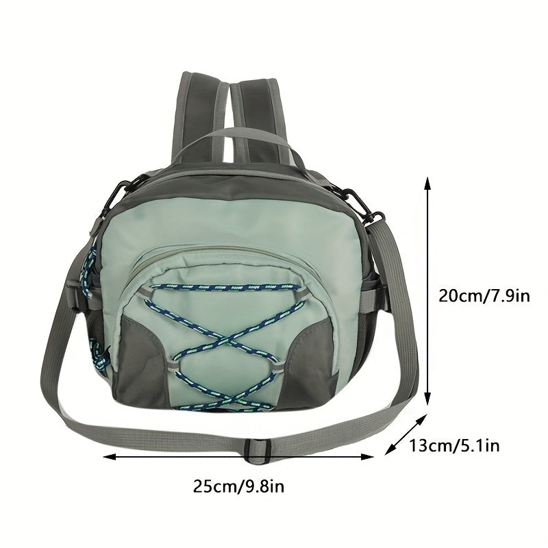 Small Contrast Backpack Drawstring Detail School Bag