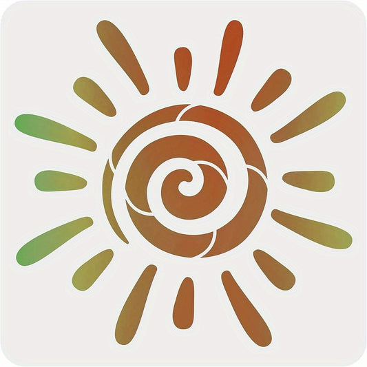 Plastic Reusable Stencil Template: Square Sun Pattern Scrapbook