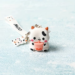 Creative Pop Cow Keychain For Men Gift For Backpack