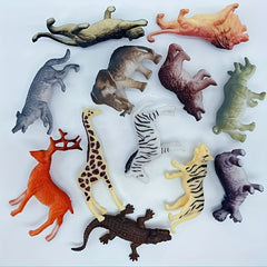 12pcs Animal Doll Model Realistic Statues for Home Decor
