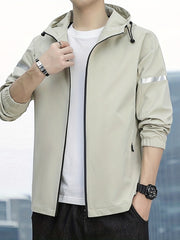 Men's Zip Up Hooded Jacket Windproof Hoodie