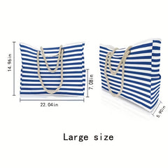 Striped Summer Beach Bag Large Capacity Shoulder Bag