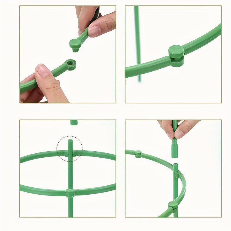 Plant Support Stakes Half Round Cage Holder for Flower Pot Climbing Trellis