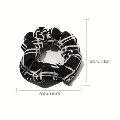10pcs Plaid Large Scrunchie Hair Ring Female Head Rope Ponytail Holder