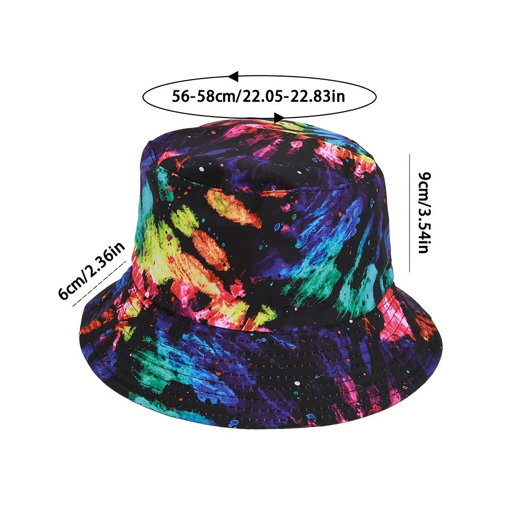 Tie dye Colorful Sunshade Bucket Hat Double sided Sun Hat