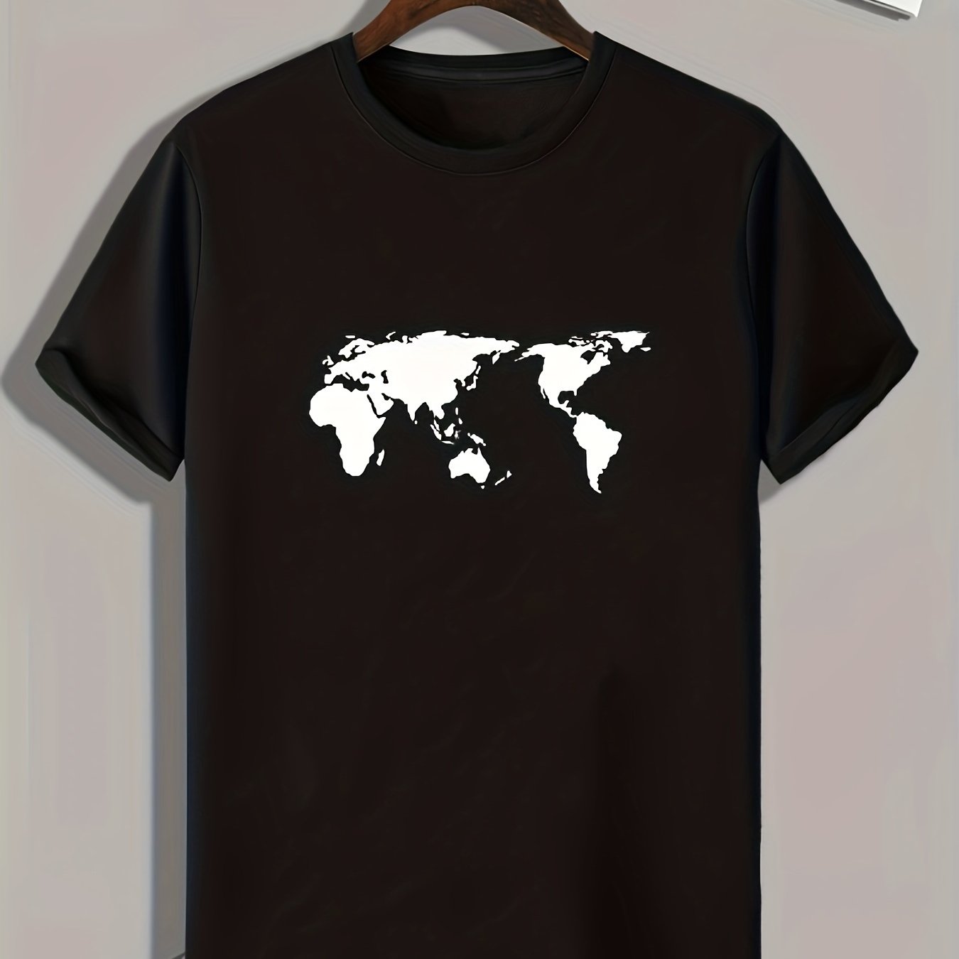 World Territory Print Men's Graphic T shirt Casual Comfy Tees For Summer