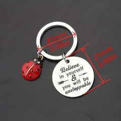 Ladybug Stainless Steel Key Chain Inspirational Gift For Men