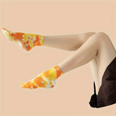 Tie dye Yoga Pilates Socks Non slip Yoga Grip Socks