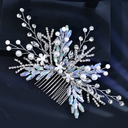 Stylish Bridal Hair Comb with Flowers Bridesmaid Headpiece HP914