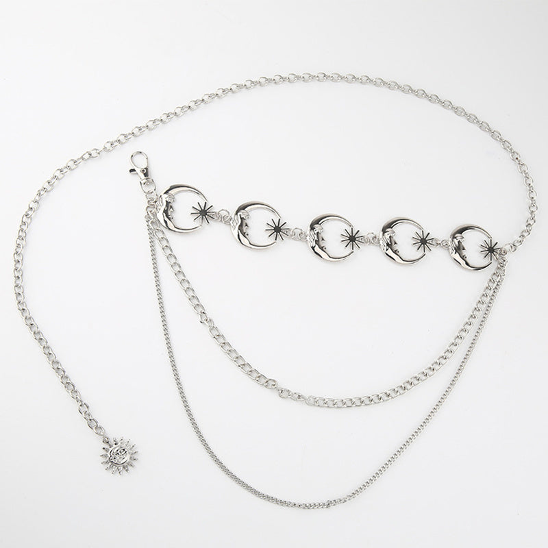 Moon Star Waist Chain For Women Vintage Belly Belt Body Chains