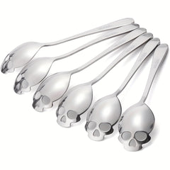 6PCS Skull Teaspoons Sus304 Sugar Spoon Cutlery Set Gothic Hallowee