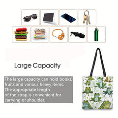 Frog Cartoon Print Tote Bag Spacious Shoulder Bag for Women