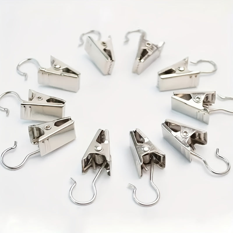 20pcs Metal Curtain Clips Household Decorative Hooks Curtain Buckles