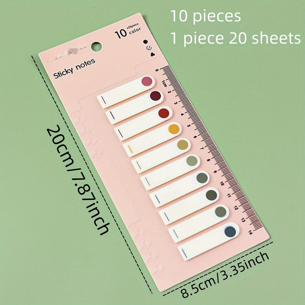 Morandi Sticky Notes 20 Sheets - Fluorescent Index Sticker