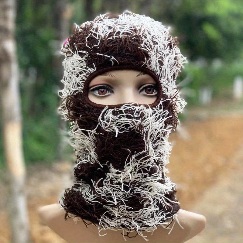 Tie Dye Block Hip Hop Knit Balaclava