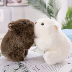 Soft Plush Hamster Toy Gray & Fur with Eyes Gift for Birthdays Holidays