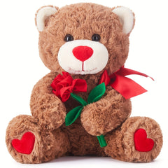 IKASA Teddy Bear Plush Toy Extra Large 10 6 Stuffed Animal with Red Rose
