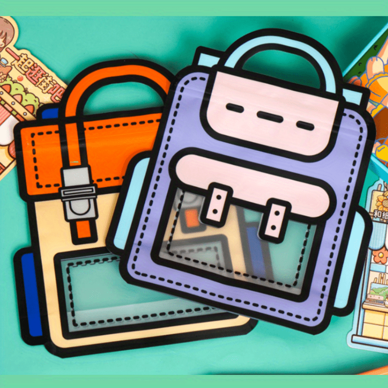 10pcs School Bag Shape Gift Bags Jewelry Bags Treats Bags for Kids' Birthdays