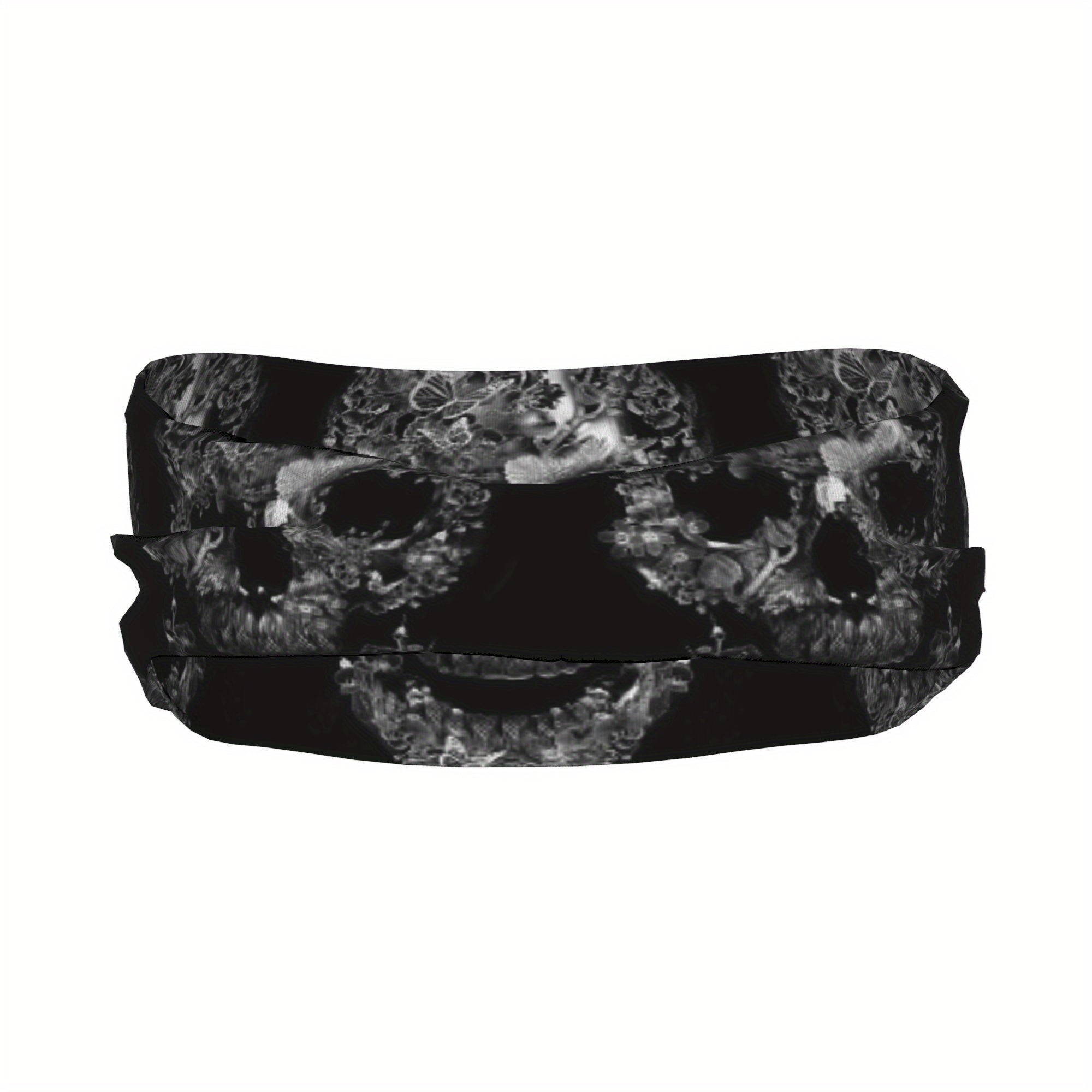 Scary Skull Sports Headband Sweat Wicking Stretchy & Breathable Polyester
