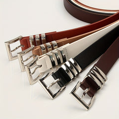 Square Pin Buckle PU Belt Women Dress Jeans Casual Belt