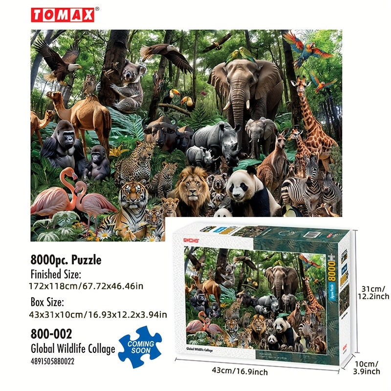 8000pcs Jigsaw Puzzle High Difficulty Animal Landscape Giant Wall Art Toy