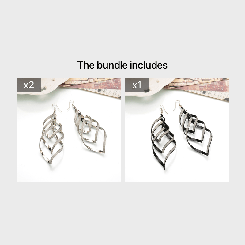 Metal Layered Swirling Geometric Earrings Long Pendant Hook Earrings