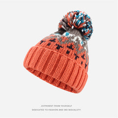 Hairball Knit Winter Beanie Hat Unisex Ear Protection Girls Women Gift