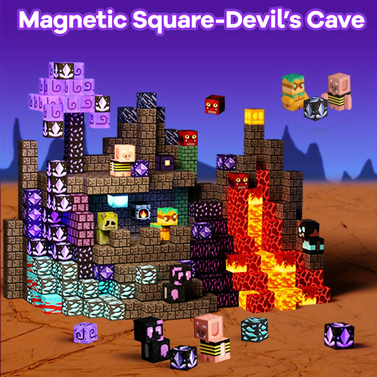 Magnetic Building Blocks 200pcs Devil'S Cave Educational Toy Set Ages 3+