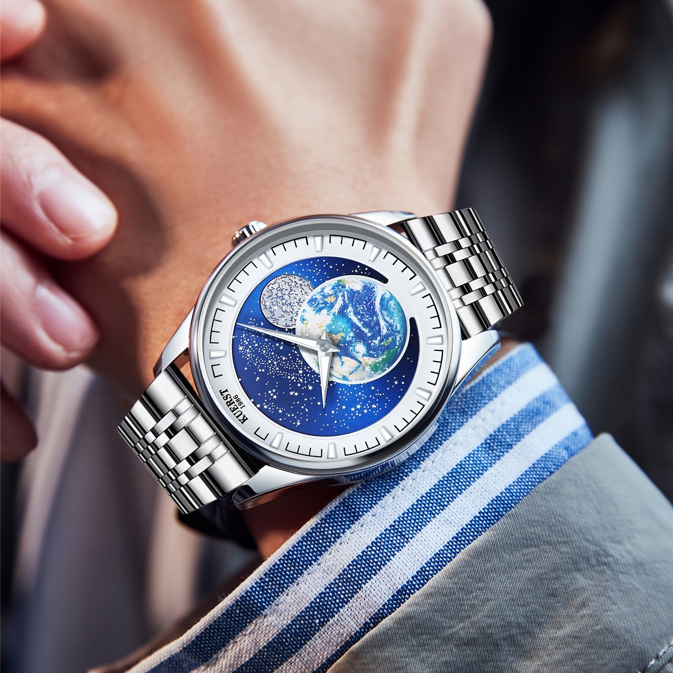 KUERST Steel Strap Automatic Mechanical Watch