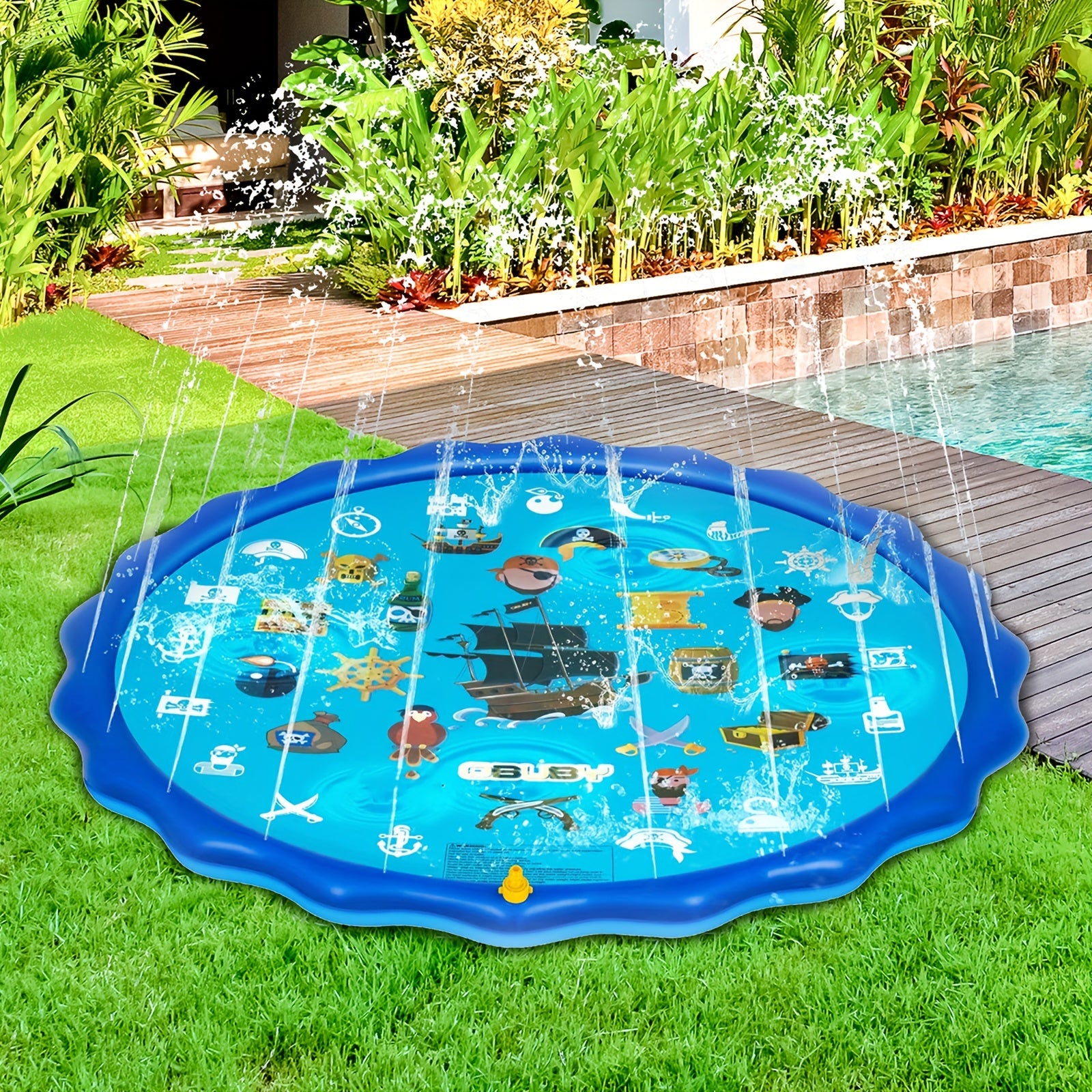 Alphabet Water Spray Pad for Kids - Inflatable Sprinkler Pool
