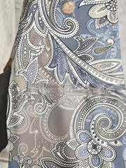  Boho Paisley Print Long Sleeve Maxi Dress