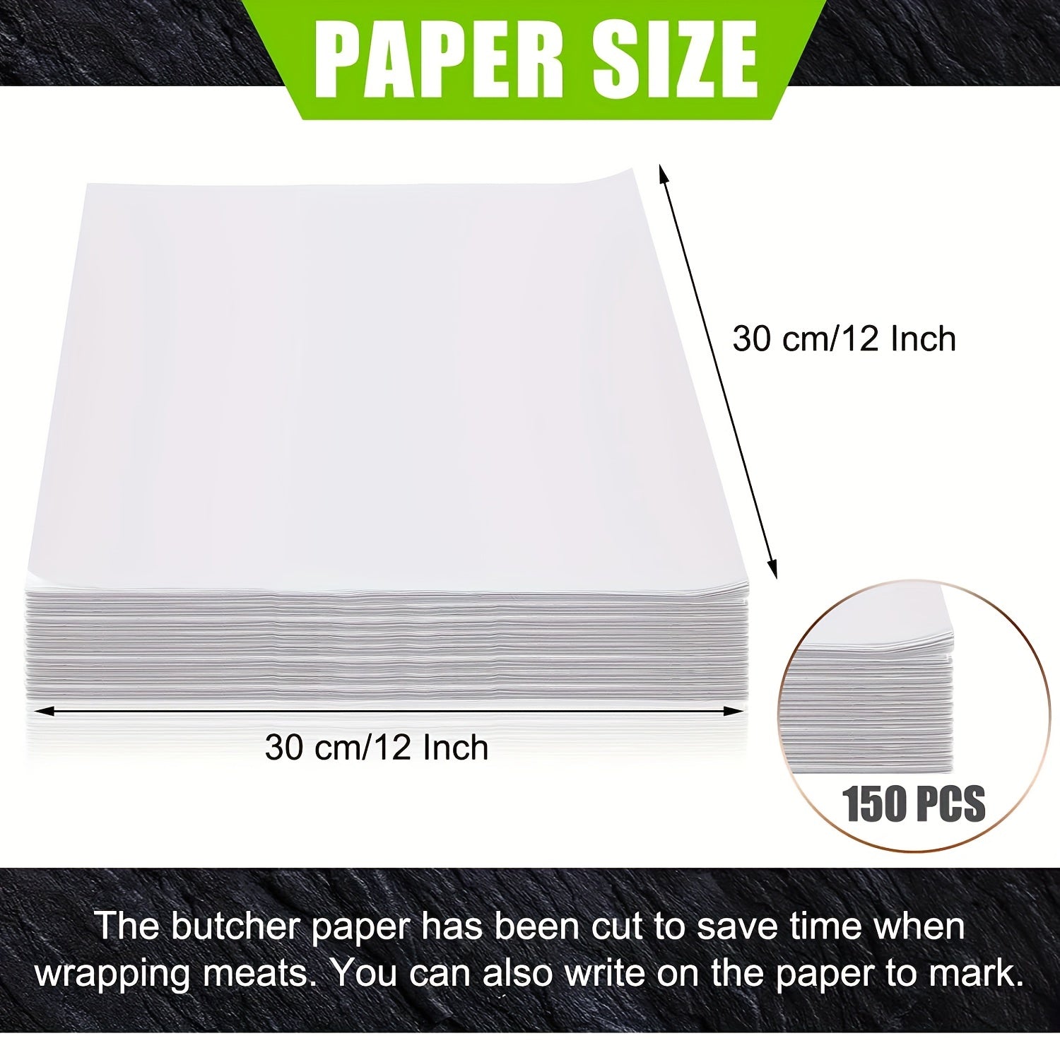 100pcs Disposable Butcher Paper Sheets 30x30cm Square Meat Sheet