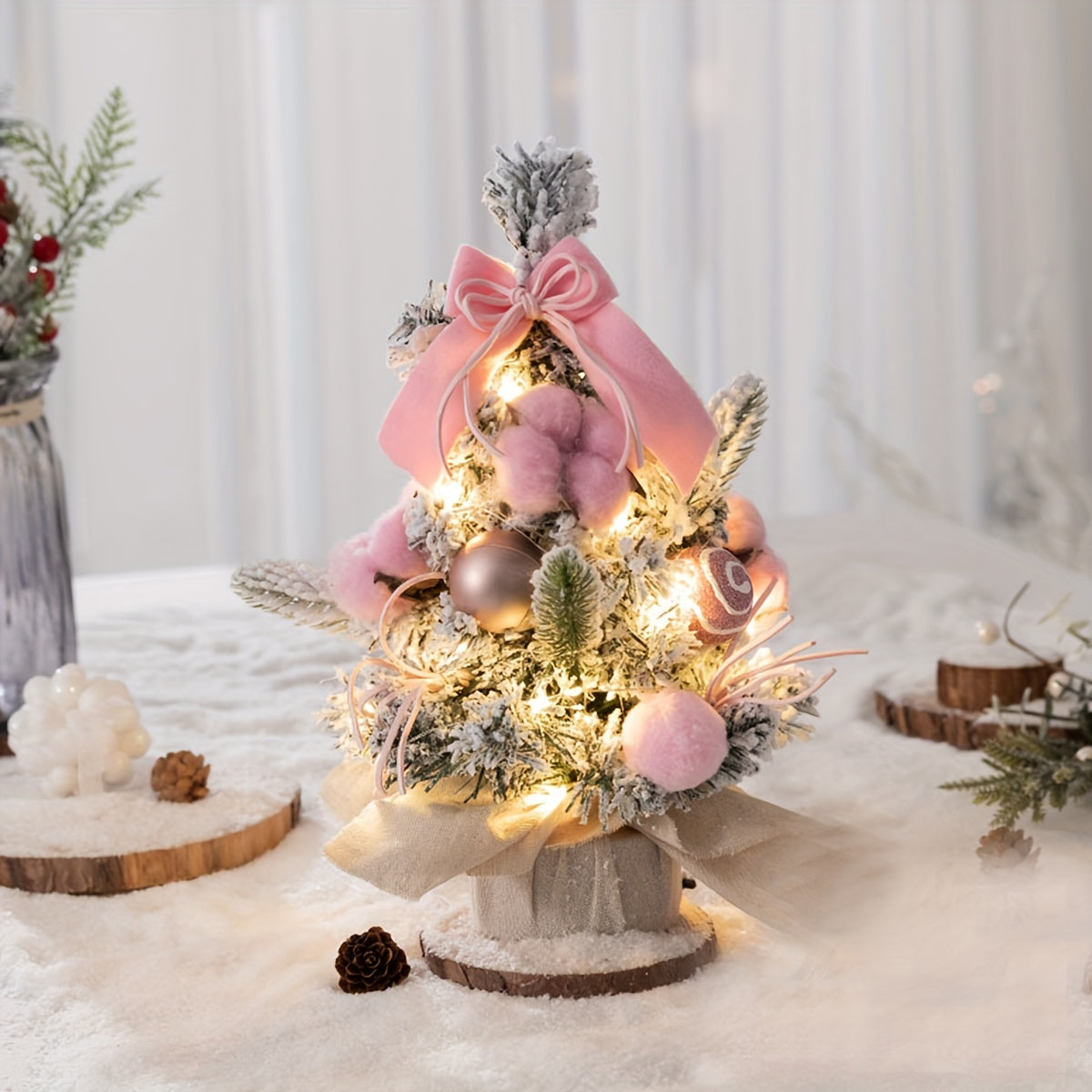 Mini Christmas Tree Tabletop Ornament Home Party Decoration