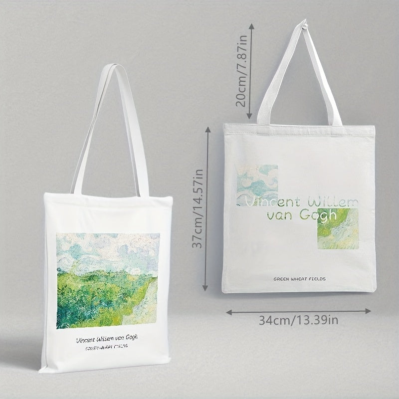 Classic Painting Printed Large Capacity Canvas Tote Bag
