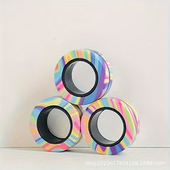 3pcs Magnetic Rings Fidget Toy Set Spinner Rings