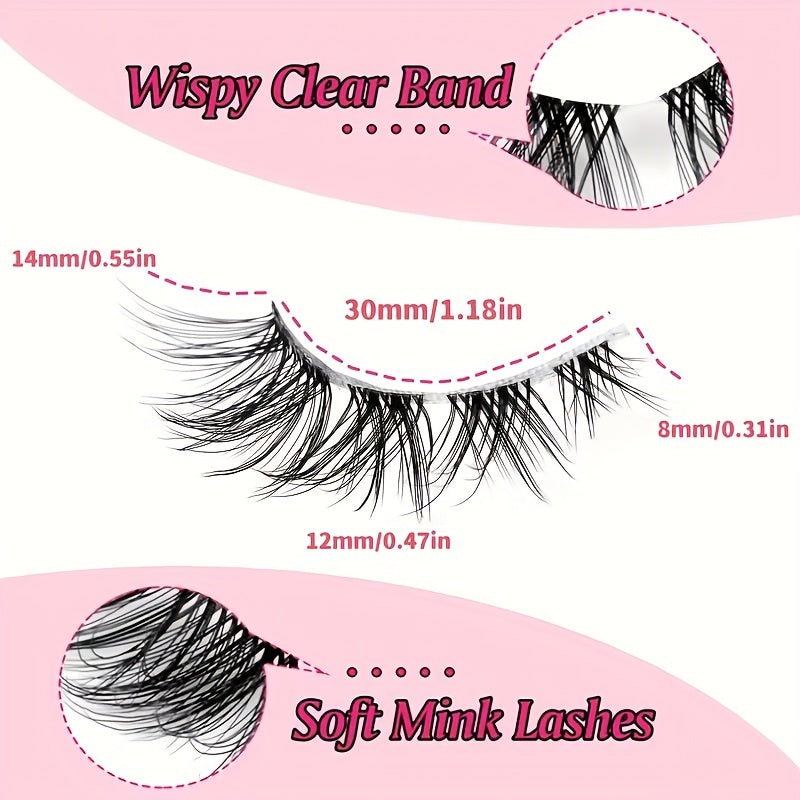 10 Pairs Short Natural Look False Eyelashes Soft Reusable