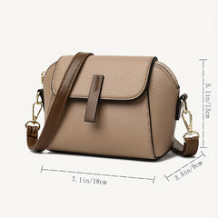 Mini Flap Crossbody Bag Solid PU Leather Shoulder Bag for Women