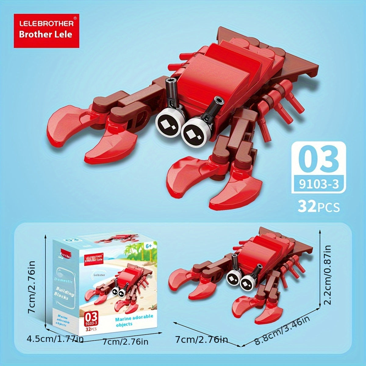 Ocean Creatures Building Block Set Sea Fish Model Toy