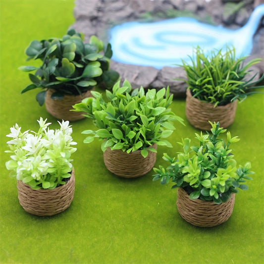 Miniature Green Plant Potted for DIY Home Decor