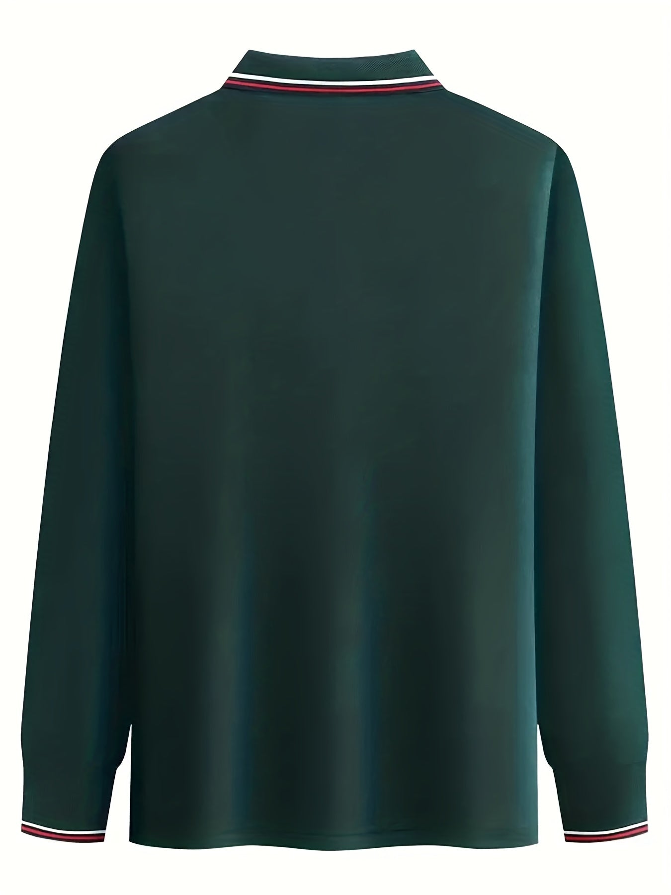Men's Leopard Head Print Long Sleeve Polo Shirt Casual Slightly Stretch