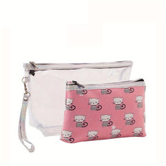 2PCS Cartoon Makeup Pouch Toiletry Organizer