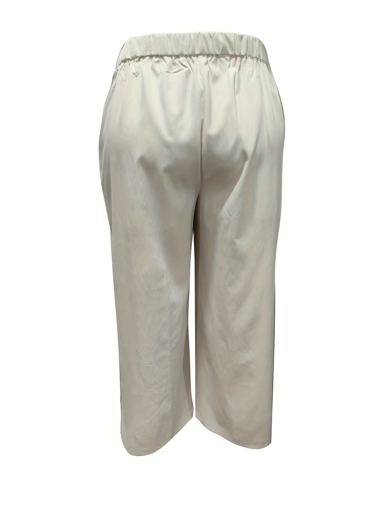  Solid Button Up Straight Leg Pants