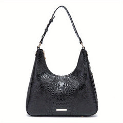 Crocodile Pattern Leather Handbag Ombre Shoulder Purse
