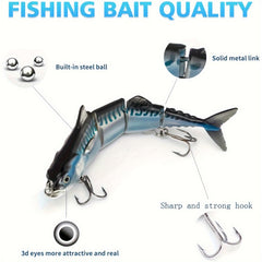 32.5g Tuna Fishing Lure 4 Segment Swimbait w/ Treble Hooks Freshwater Salt