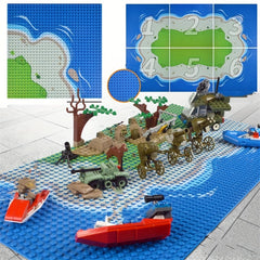 Basic River Ocean Pattern Bricks Set 2pcs & 1pc Board 10x10 Inch