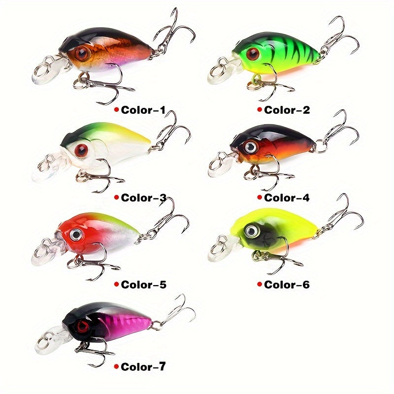MezyTicky 7pcs Minnow Lure Bionic Crank Bait for Freshwater