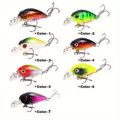 MezyTicky 7pcs Minnow Lure Bionic Crank Bait for Freshwater