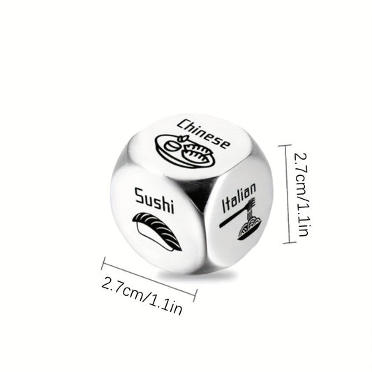 Stainless Steel Food Decision Dice for Funny Board Game