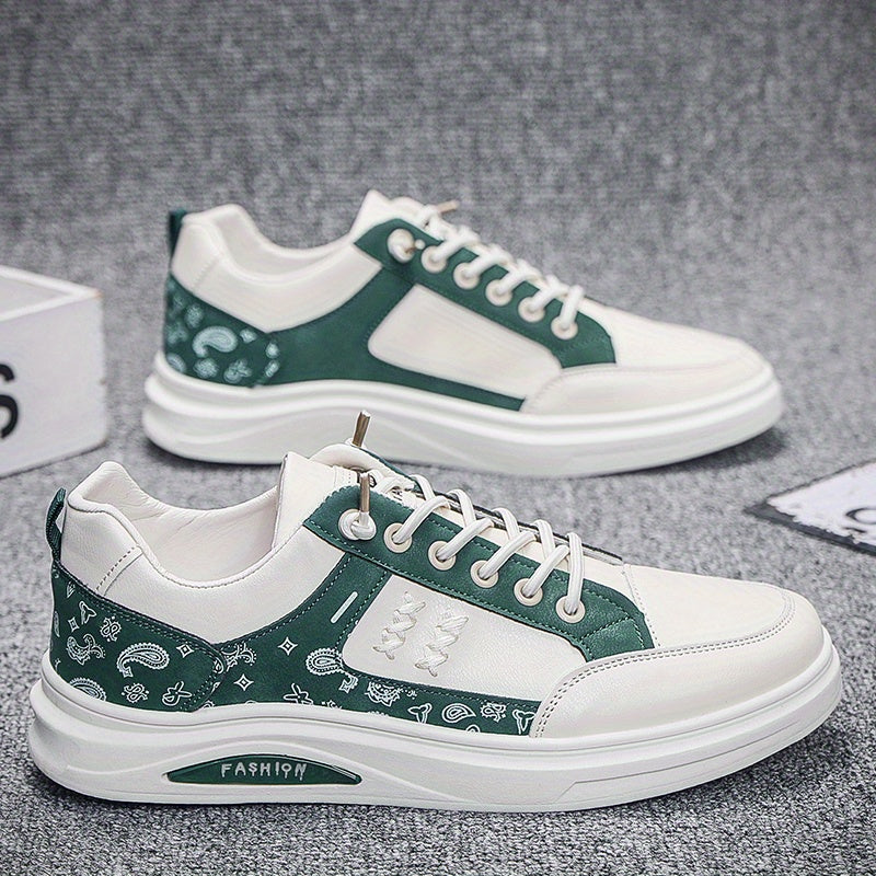 Men's Graffiti Print Skate Shoes - Wear Resistant Non Slip Casual Shoes